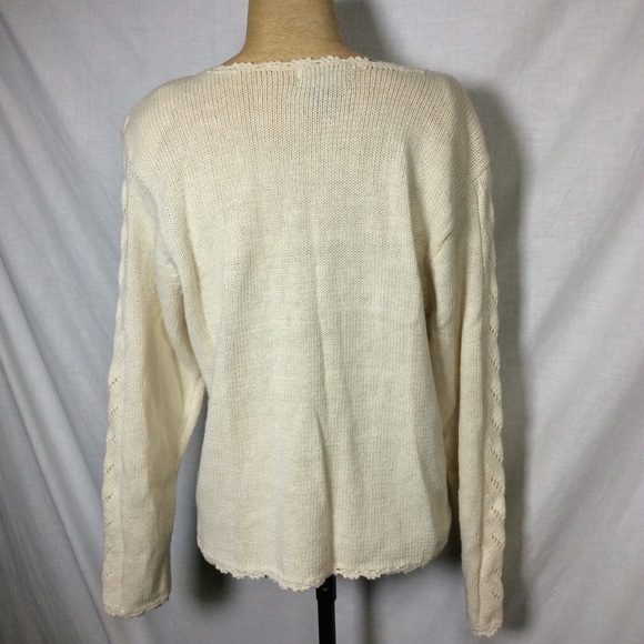 Hunters Run Women’s Cream VTG Sweater, Sz Small - Picture 6 of 13